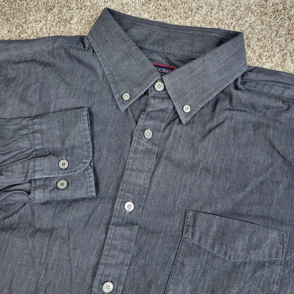 Untuckit Mens XL Solid Black Button Down Long Sleeve